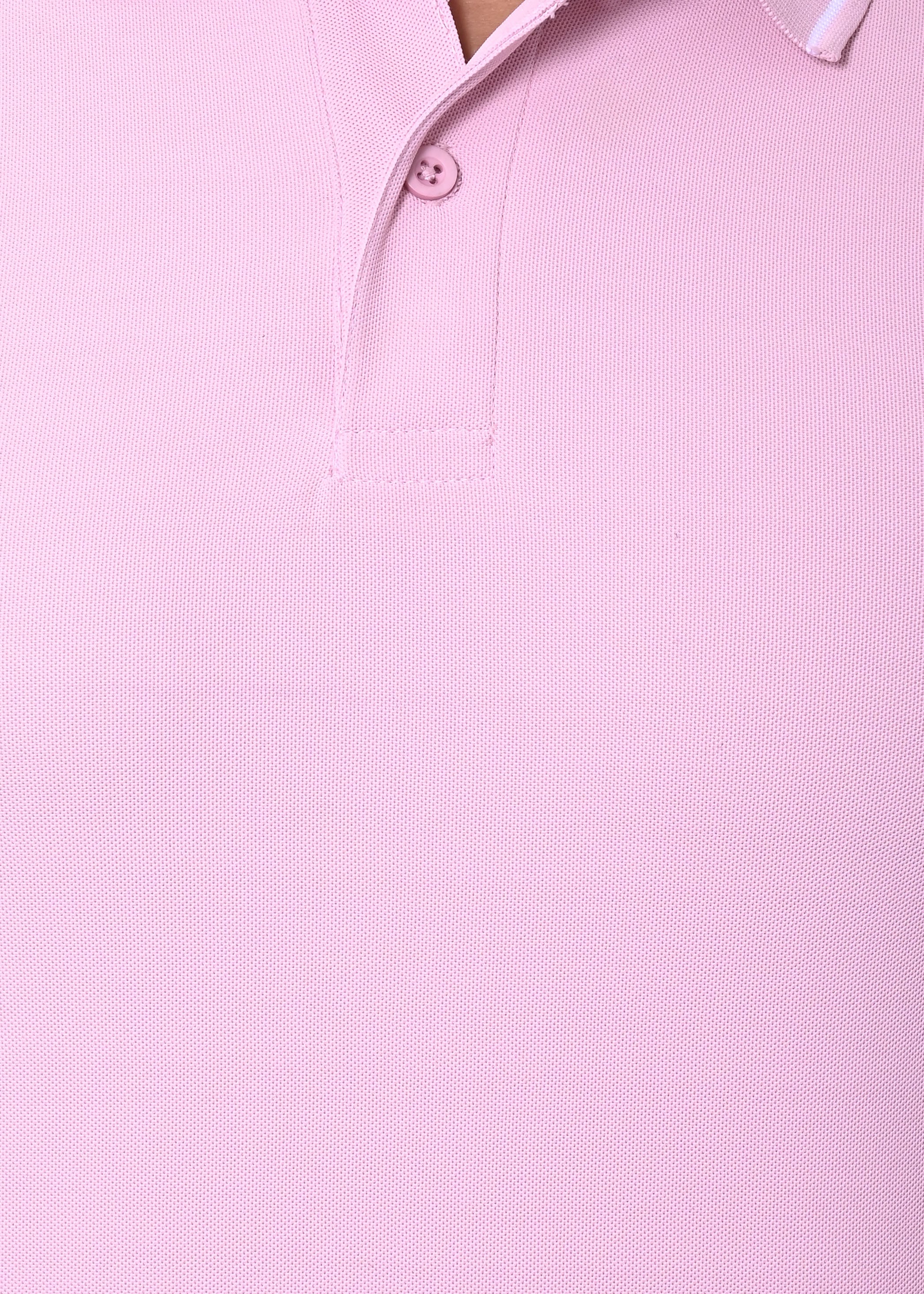 Imperio Men Solid Polo Neck Polyester Pink T-Shirt TC5005