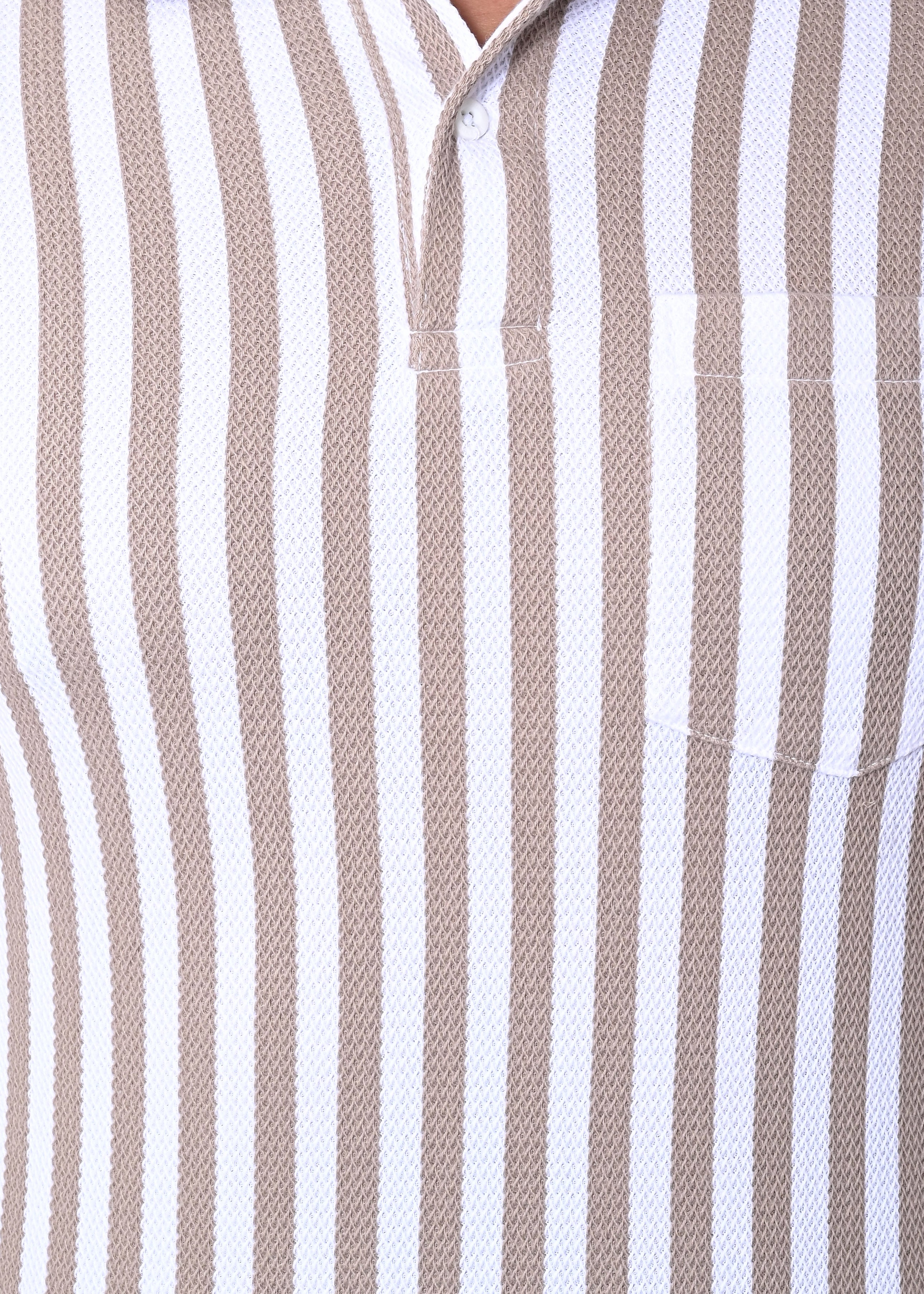 IMPERIO Men Regular Fit Striped Casual Half Sleeves Polo Collar T-Shirts TC5022