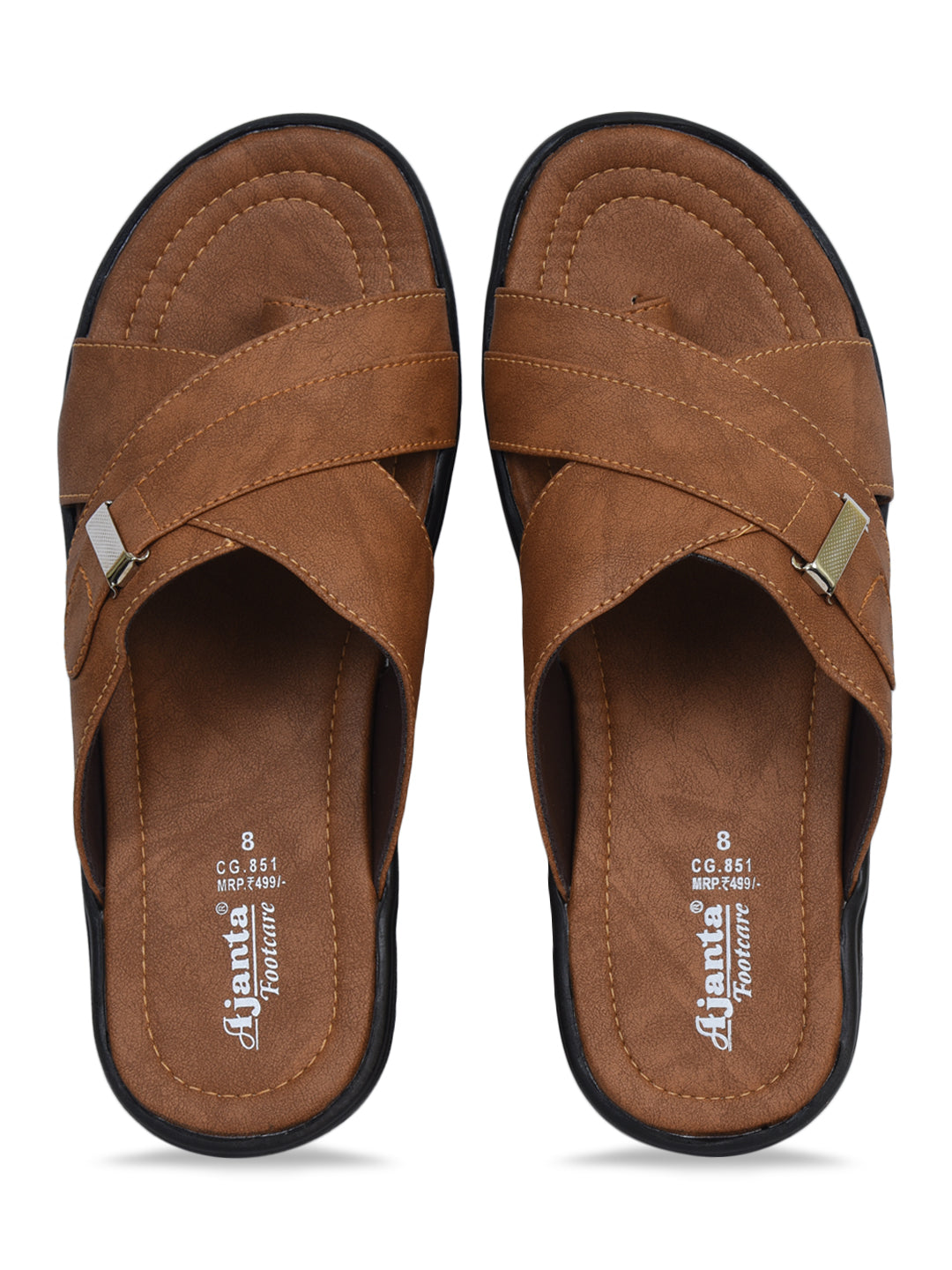 Ajanta Men’s Brown Sandals & Slippers | Durable Synthetic Upper | Sturdy PVC Sole | Comfortable Sandal CG0851