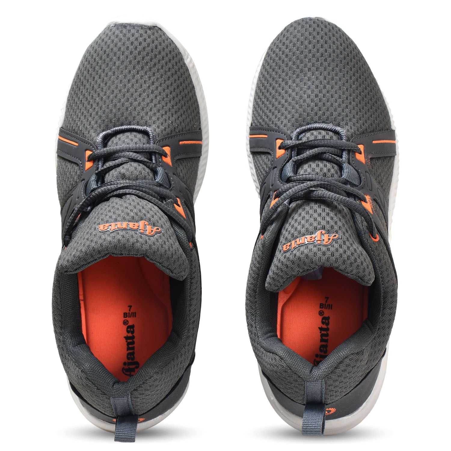 Ajanta Men's Grey Lightweight Walking Shoes with Anti-Skid EVA Sole | Lace-Up Comfort Fit | Sports shoes  FK4004