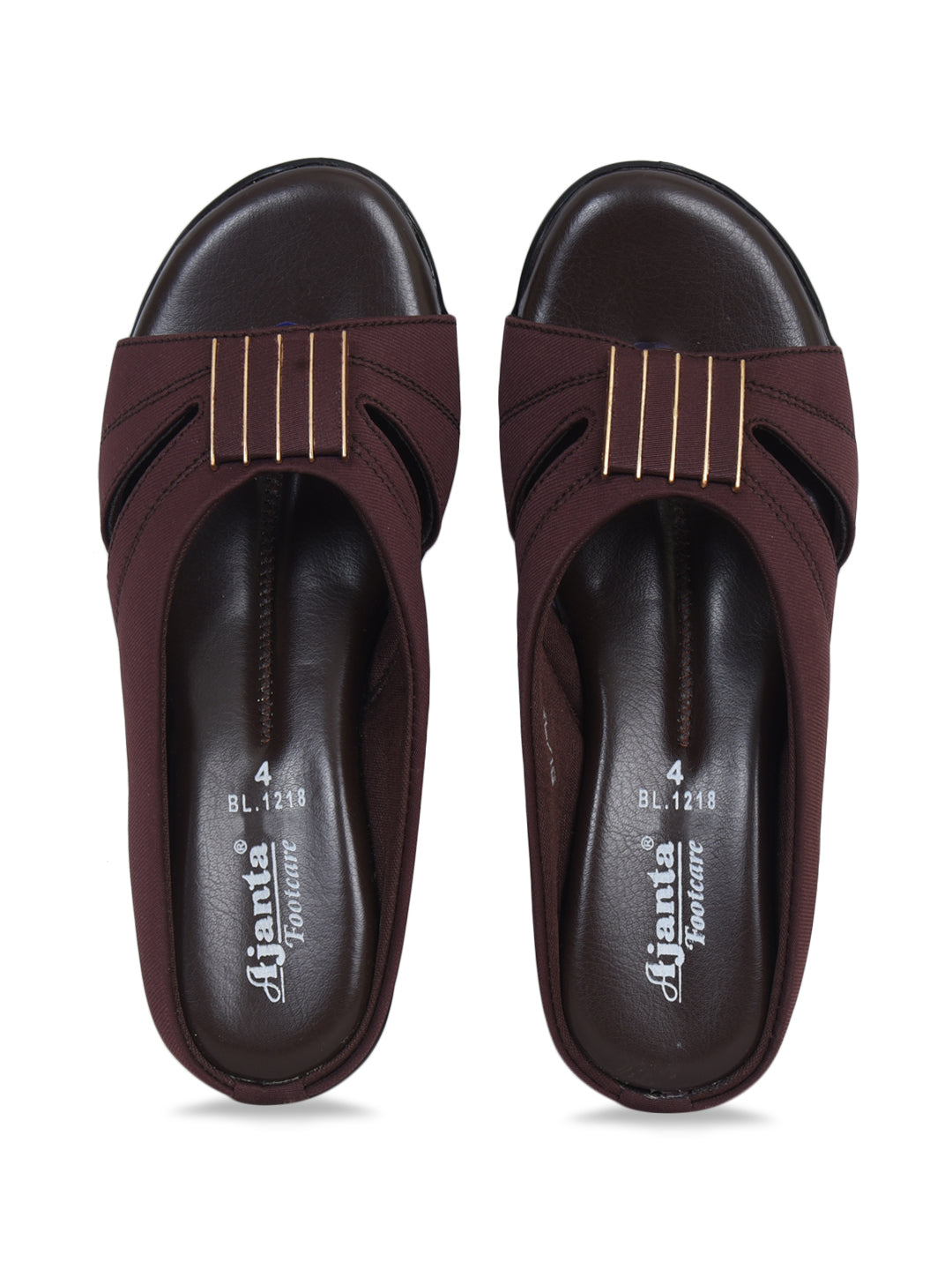 Ajanta Women's Brown Sandals | Soft Lycra Upper | Durable PVC Sole | Comfortable Sandal BL1218