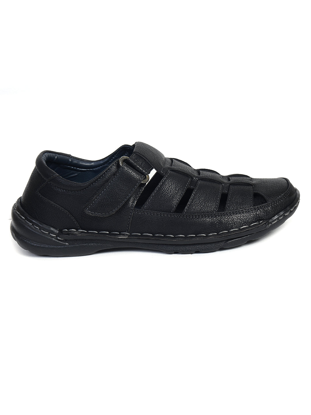 Ajanta Men's Black Sandals | Durable Synthetic Upper | PVC Sole | Comfortable Sandals GB0515