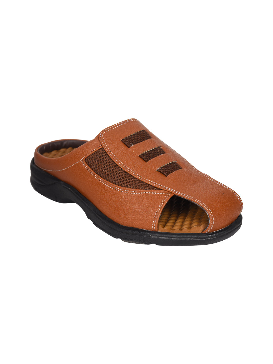 Ajanta Men’s Brown Slip-On Sandals for Daily Comfort