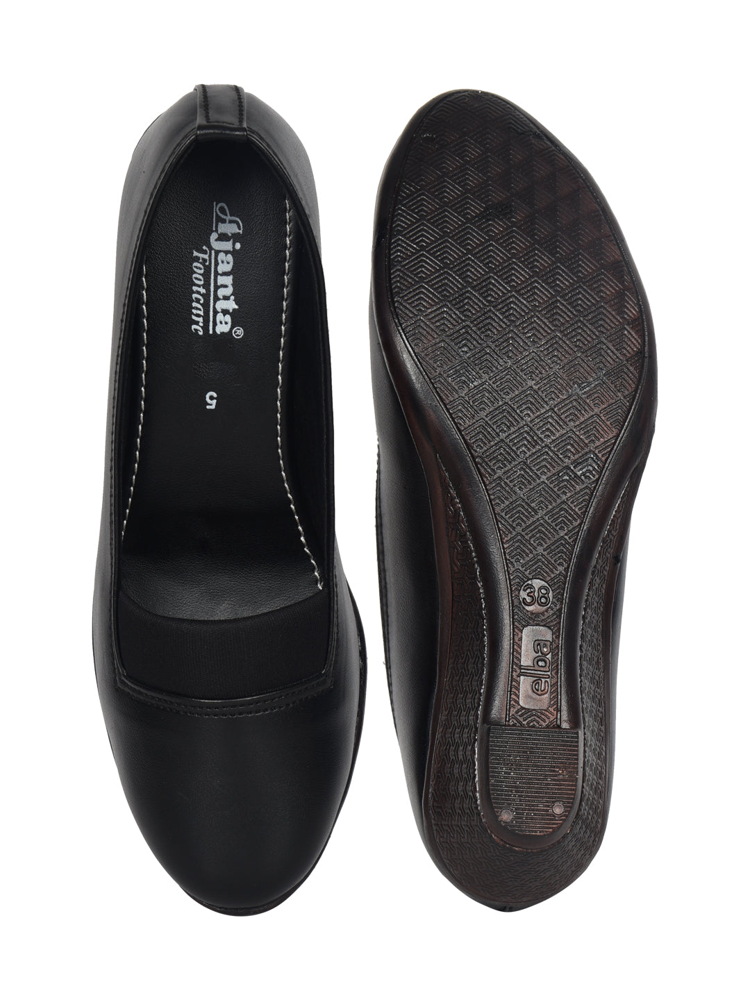 Ajanta Women’s Pointed Toe Black Formal Slip-On Bellies