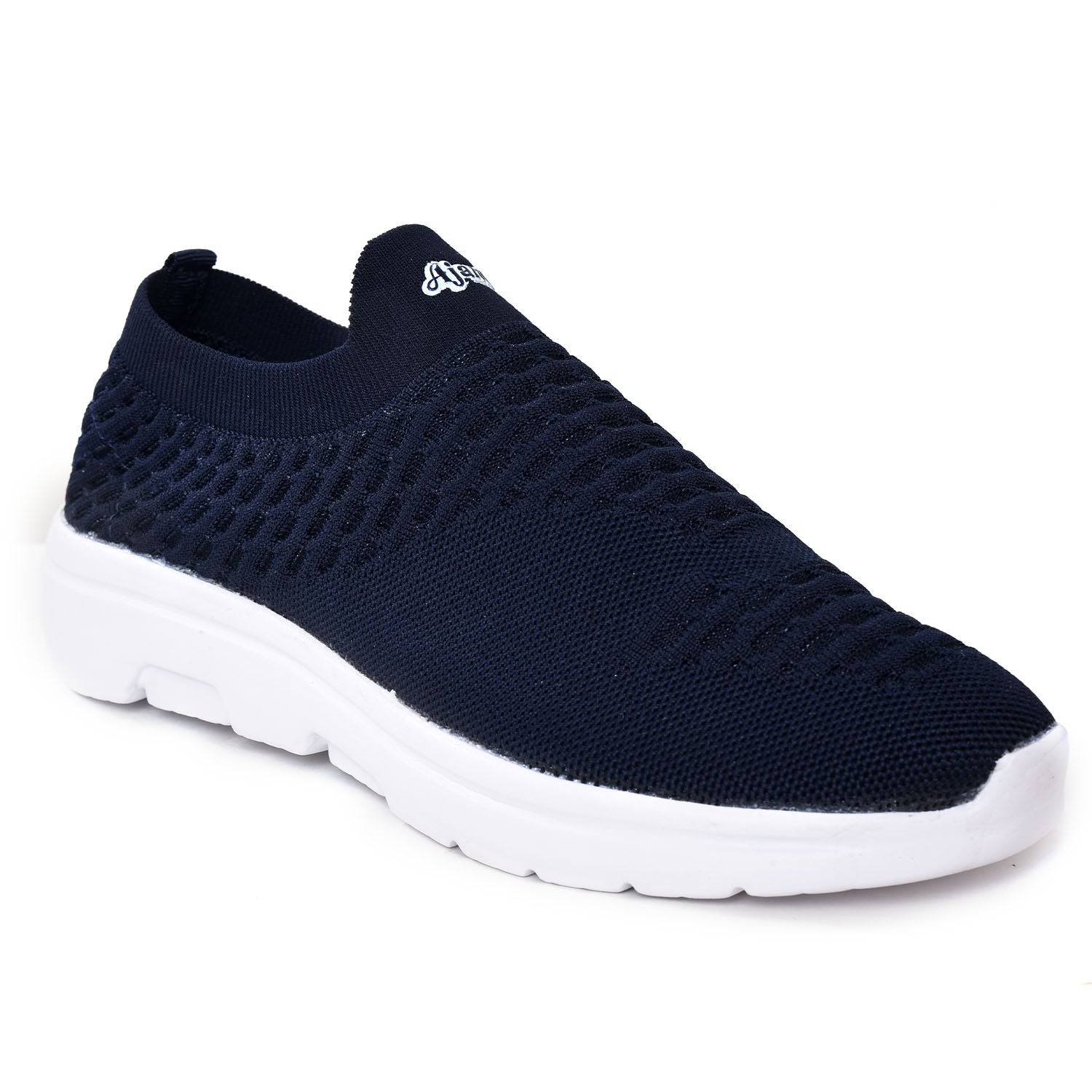 Ajanta Men's Navy Lightweight Flyknit Upper with EVA Sole Slip-On Sports Shoes FK4005