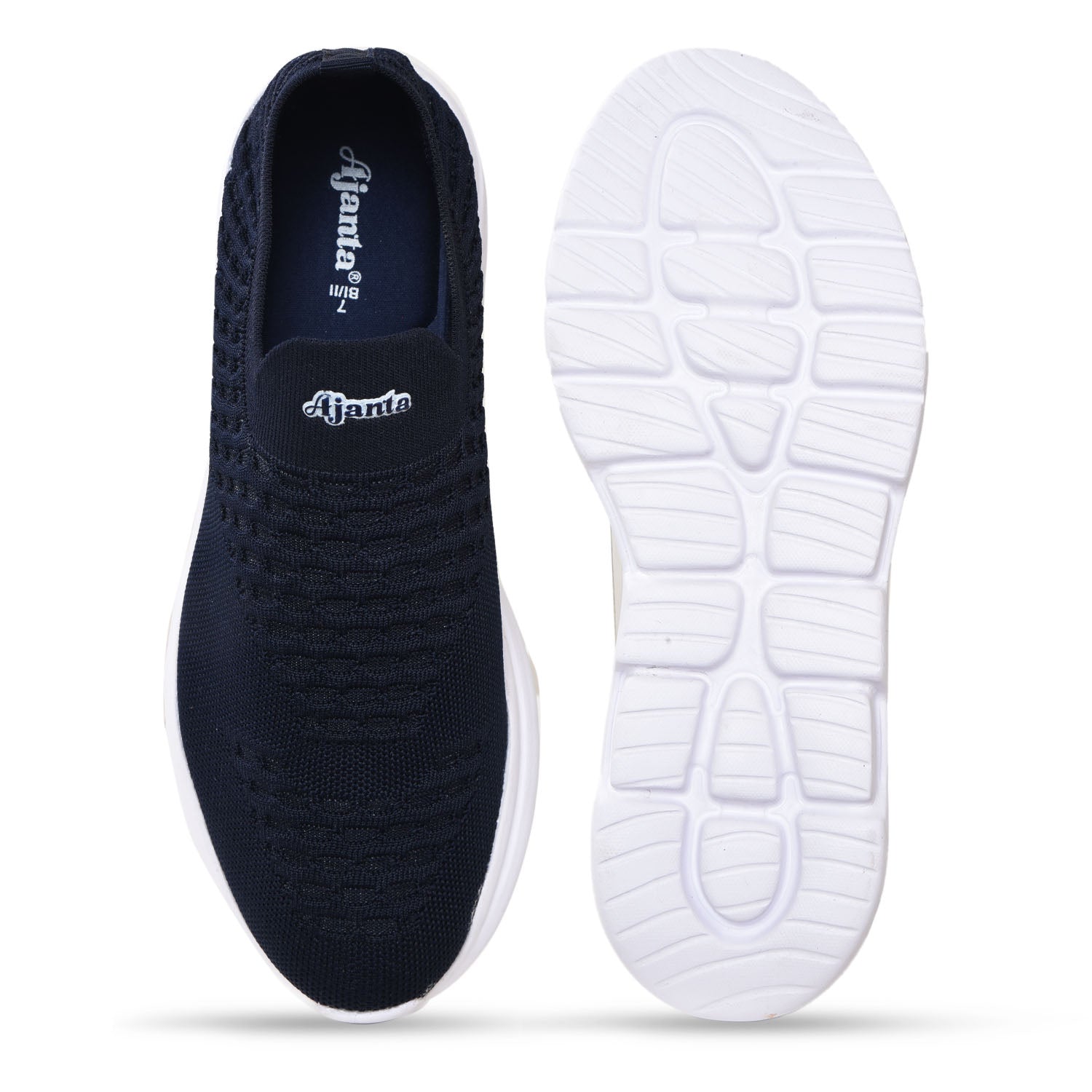 Ajanta Men's Navy Lightweight Flyknit Upper with EVA Sole Slip-On Sports Shoes FK4005