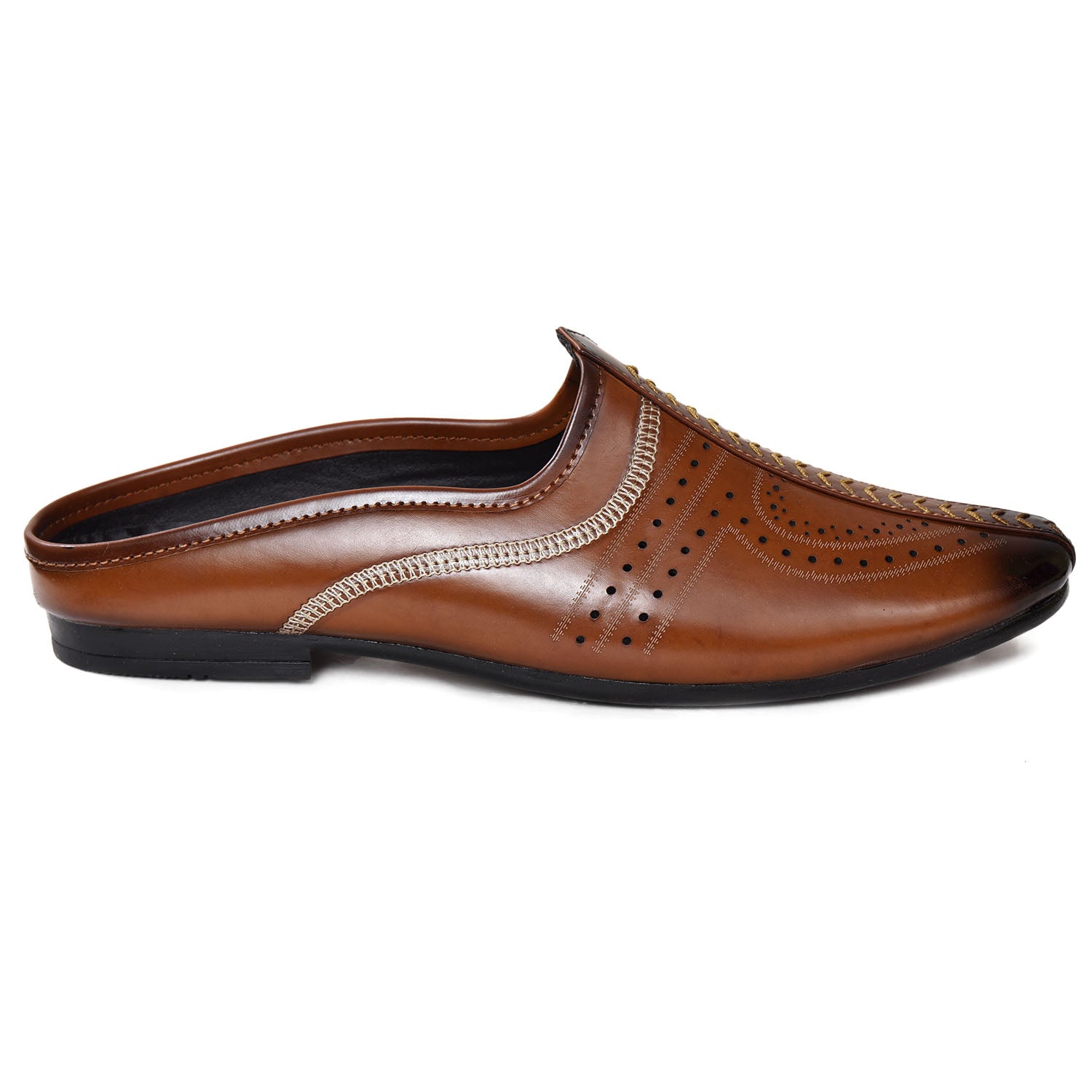 Men’s Brown Formal Slip-On Loafers Shoes | Synthetic Leather Ethnic Mojari Style Dress Shoes | Airmix Sole Comfortable Office, Party & Wedding Wear Footwear