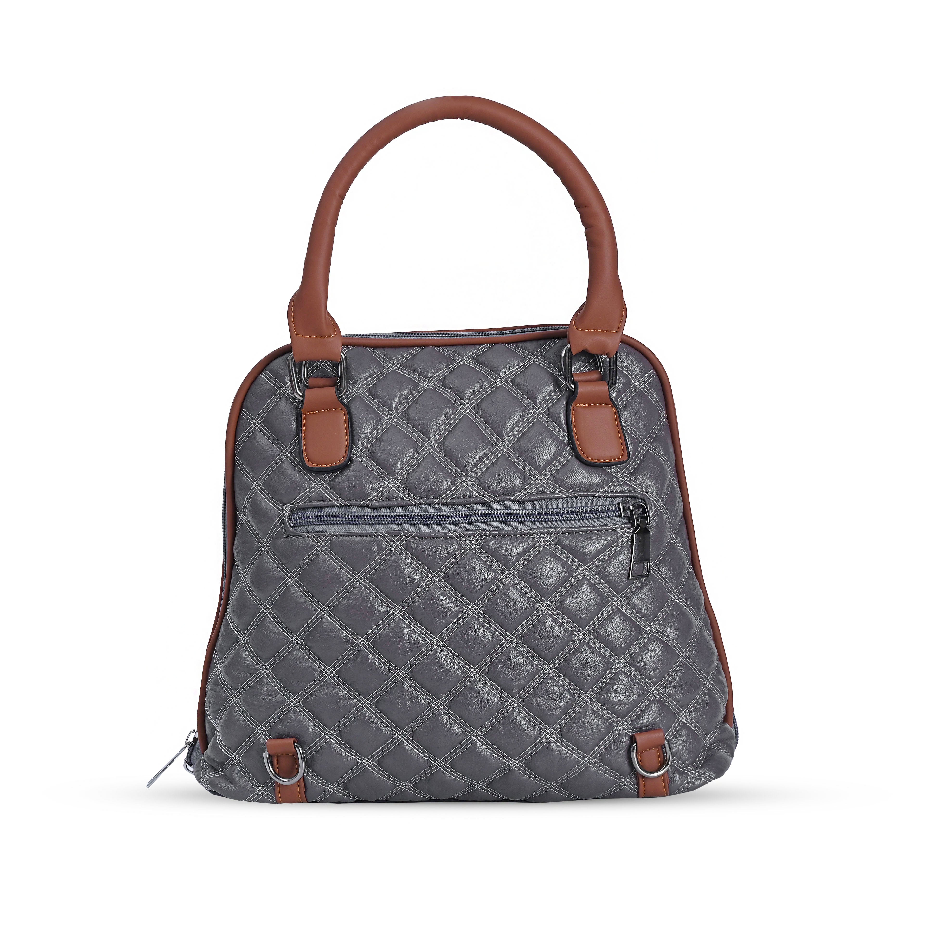 QIARRA  Women's Ash Grey Hobo Handbag – Classic Soft Shoulder Bag with Zipper Closure VB8027