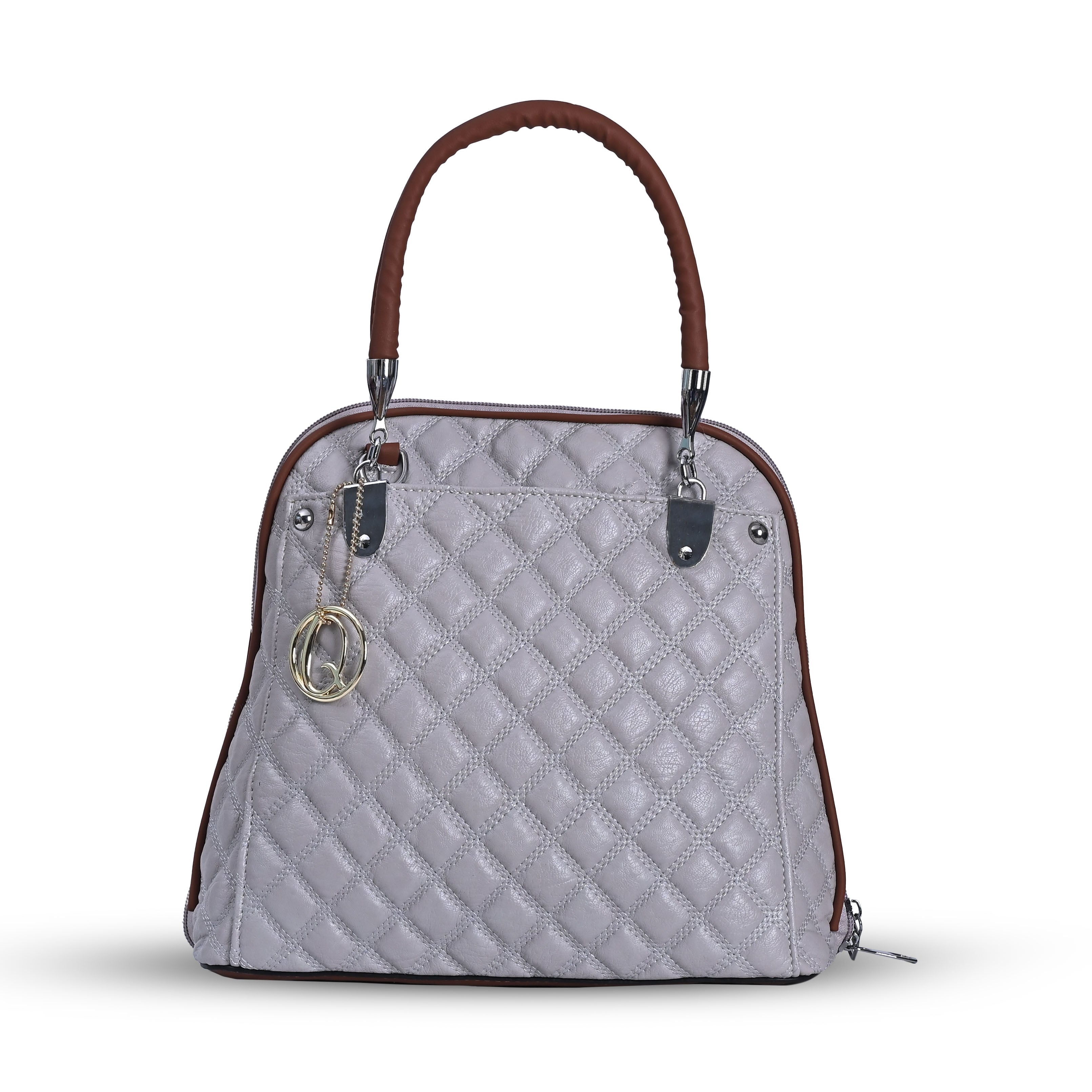 QIARRA Women's Off-White Hobo Handbag – Classic Soft Shoulder Bag with Zipper Closure VB8029