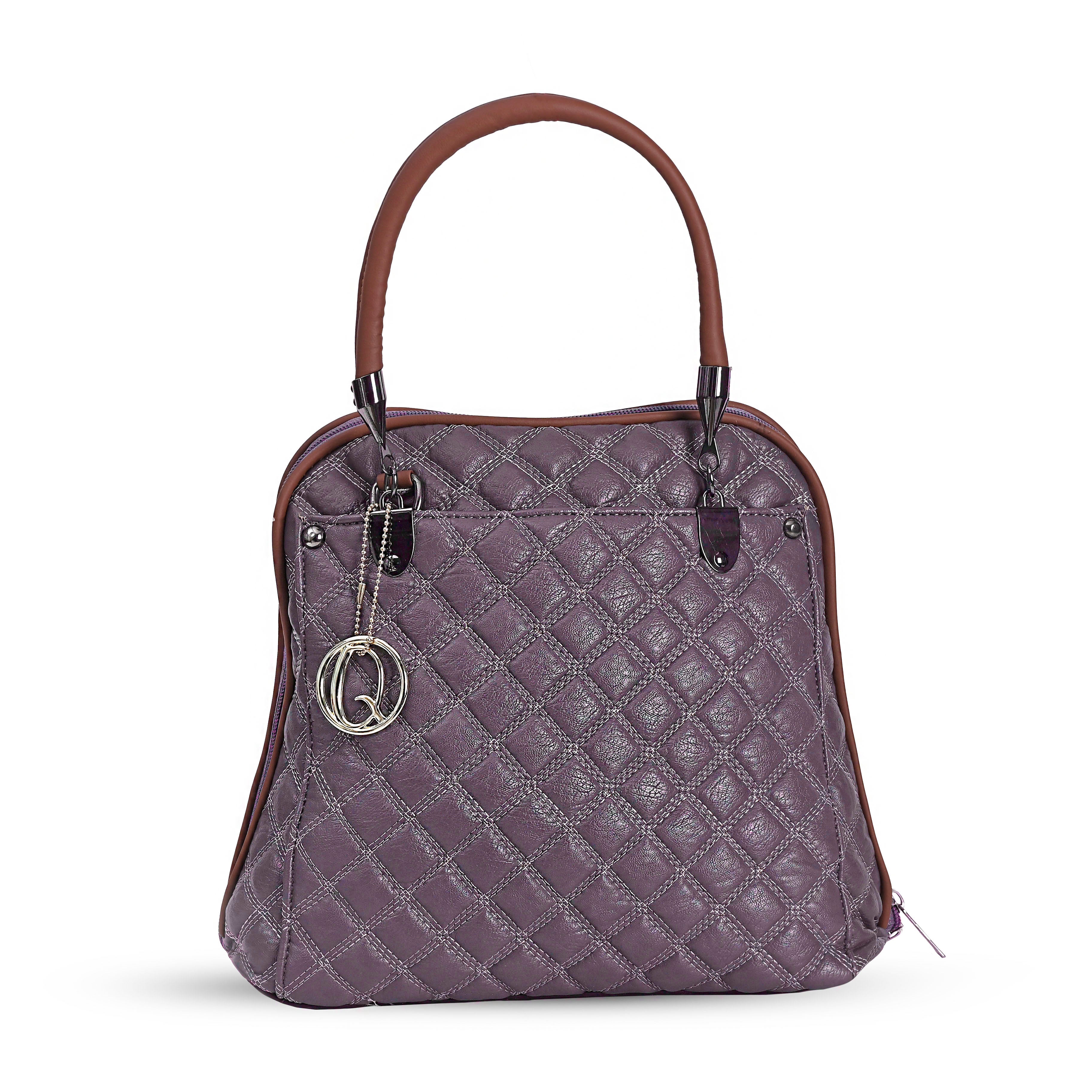 QIARRA Women's Purple Hobo Handbag – Classic Soft Shoulder Bag with Zipper Closure VB8031