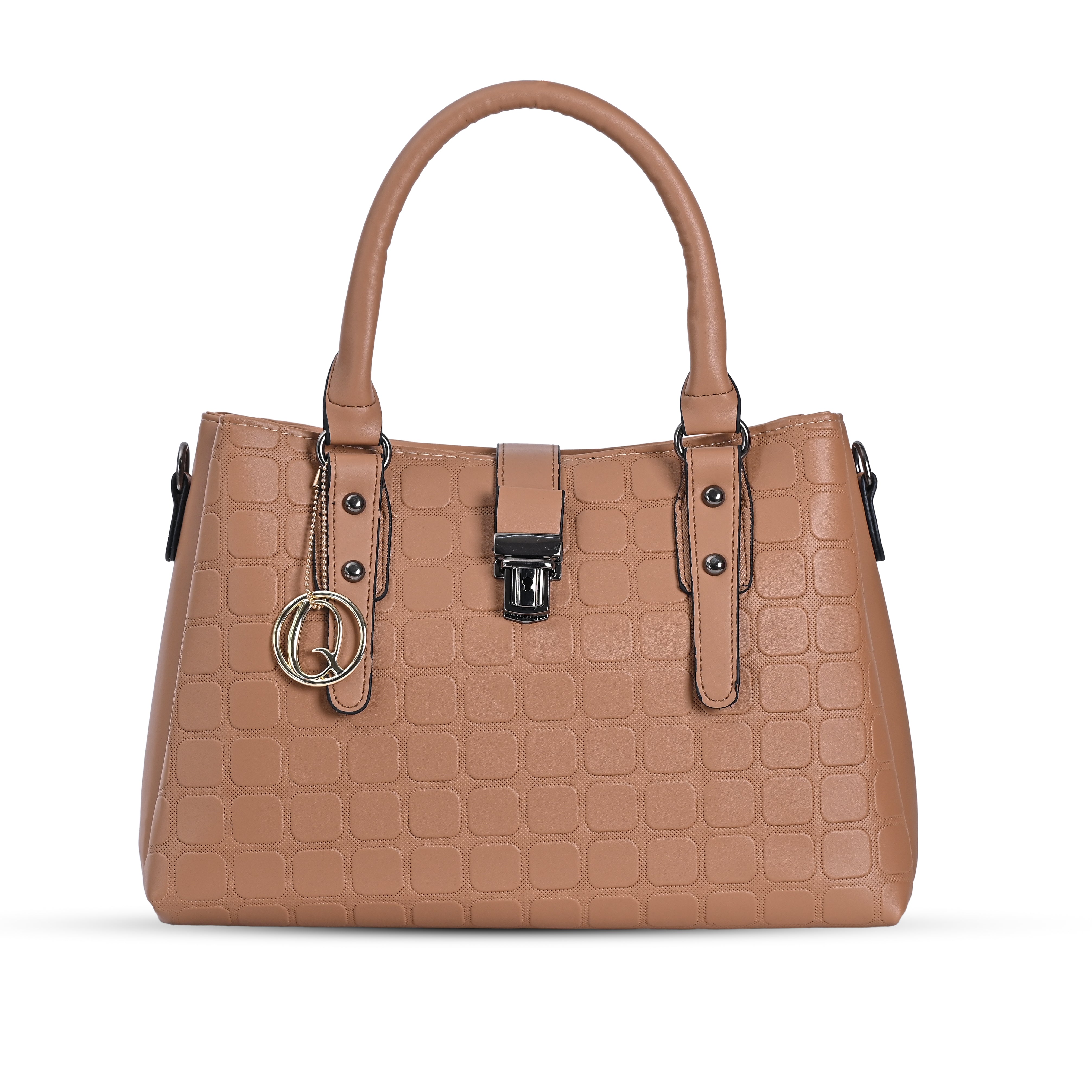 QIARRA Women's Beige Trendy Handbag Modern Everyday Handbag With Minimalist Design VB8034