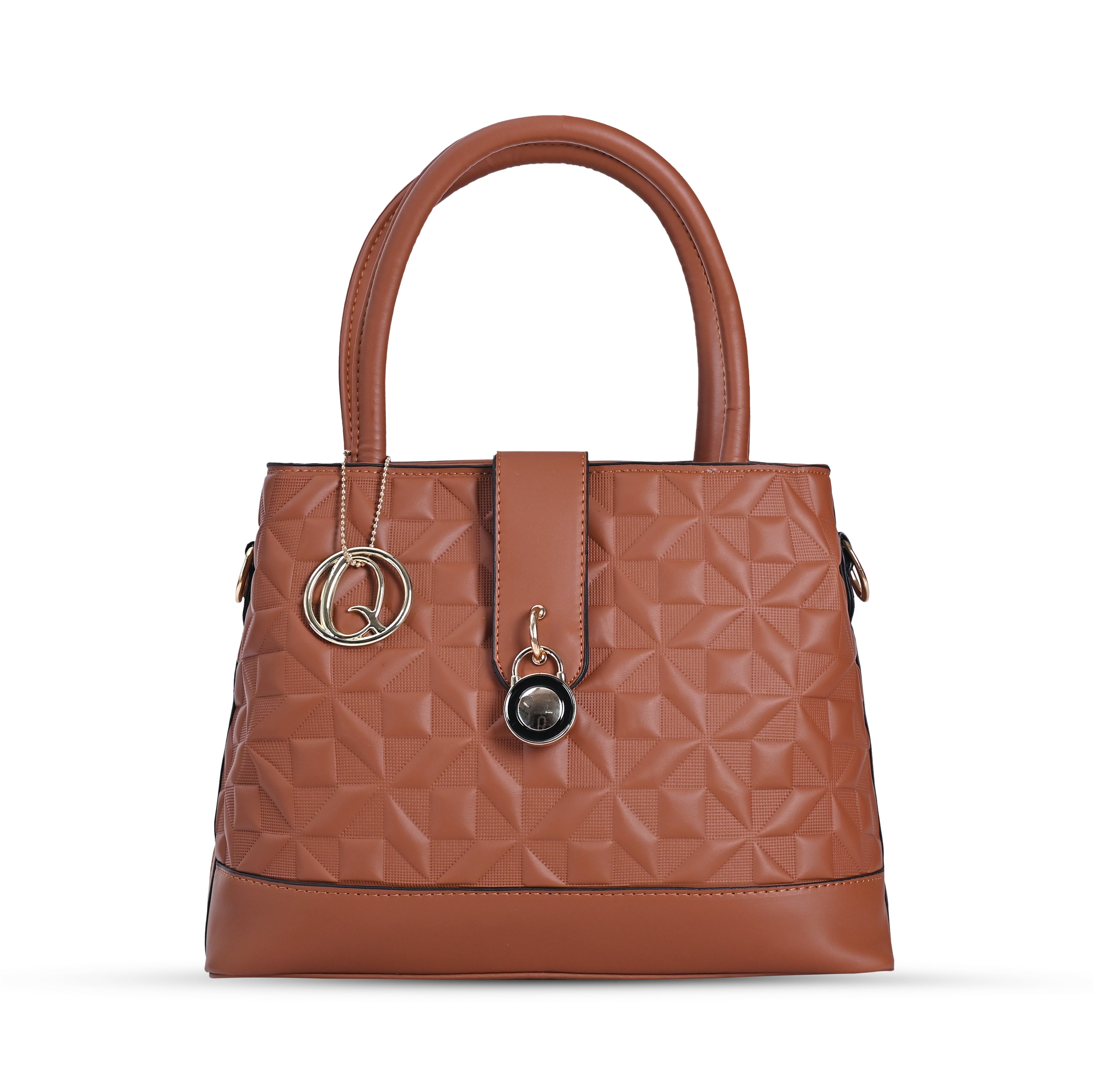 QIARRA Women's Tan Handbag For Office And College | Daily & Travel Use | Satchel Bag for Work | Lightweight Vanity Handbag for Women| Gift For Women VB8055