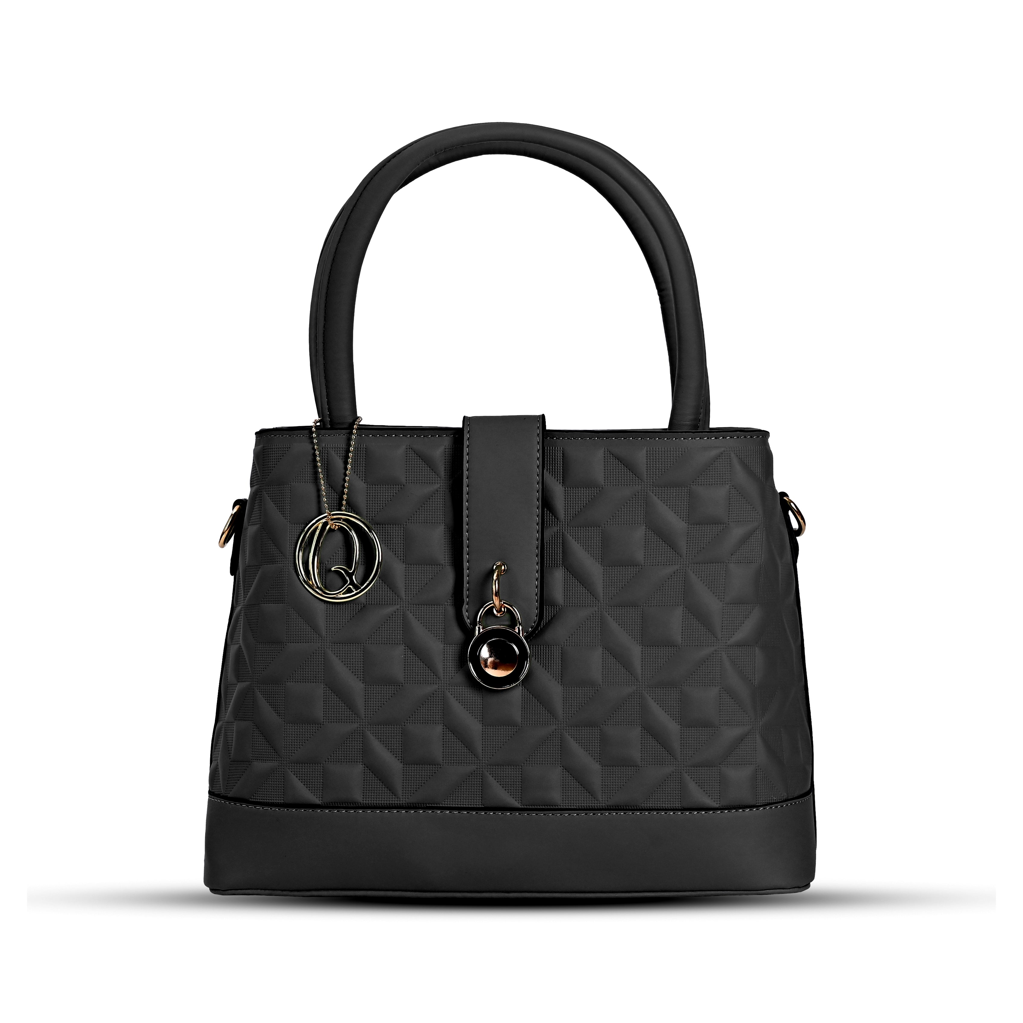 QIARRA Women's Black bag, Handbag For Office And College | Daily & Travel Use | Satchel Bag for Work | Lightweight Vanity Handbag for Women| Gift For Women VB8056