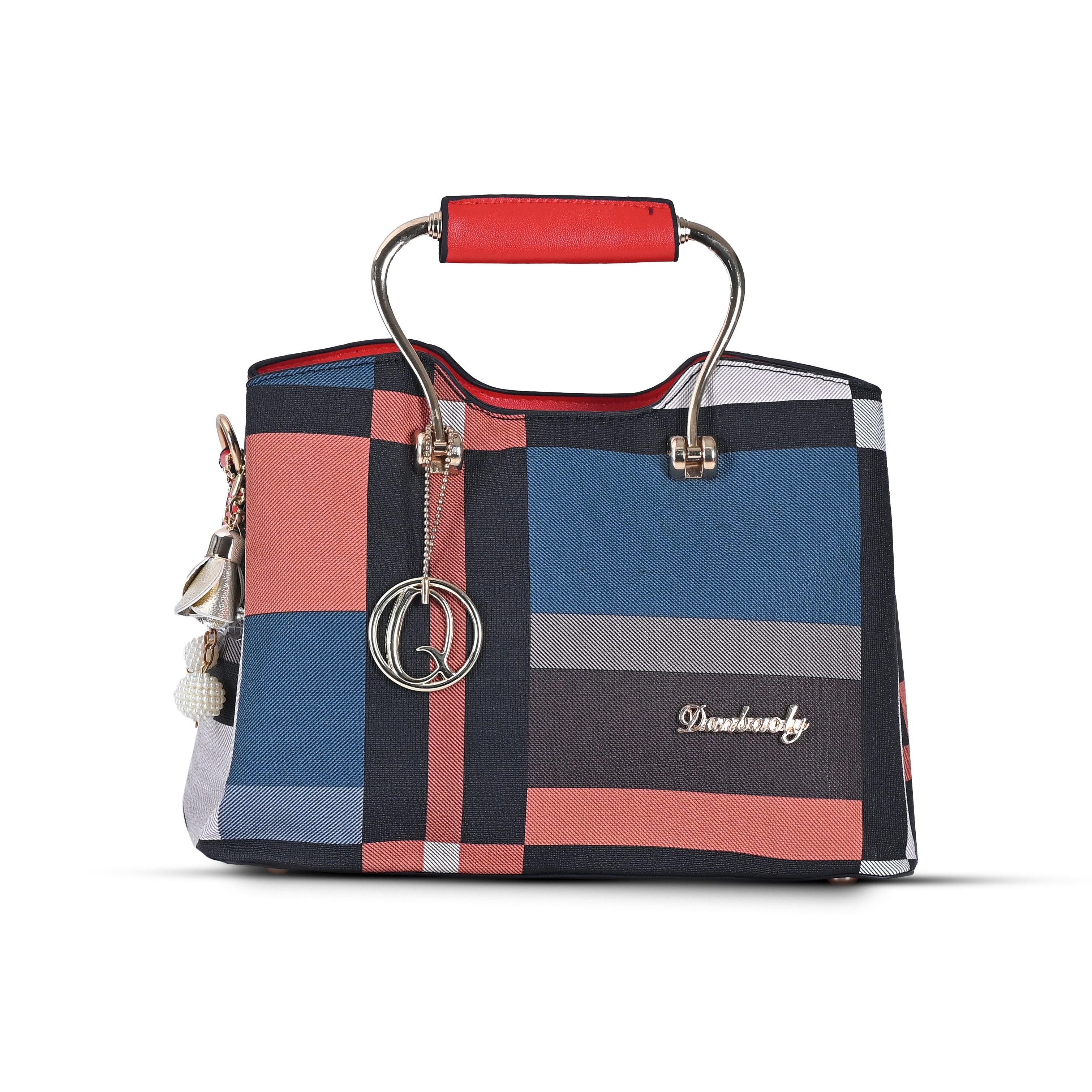 QIARRA Women's Checkered bag, Trendy Handbag, Stylish & Fashionable Check Pattern Purse for Everyday Use VB8101