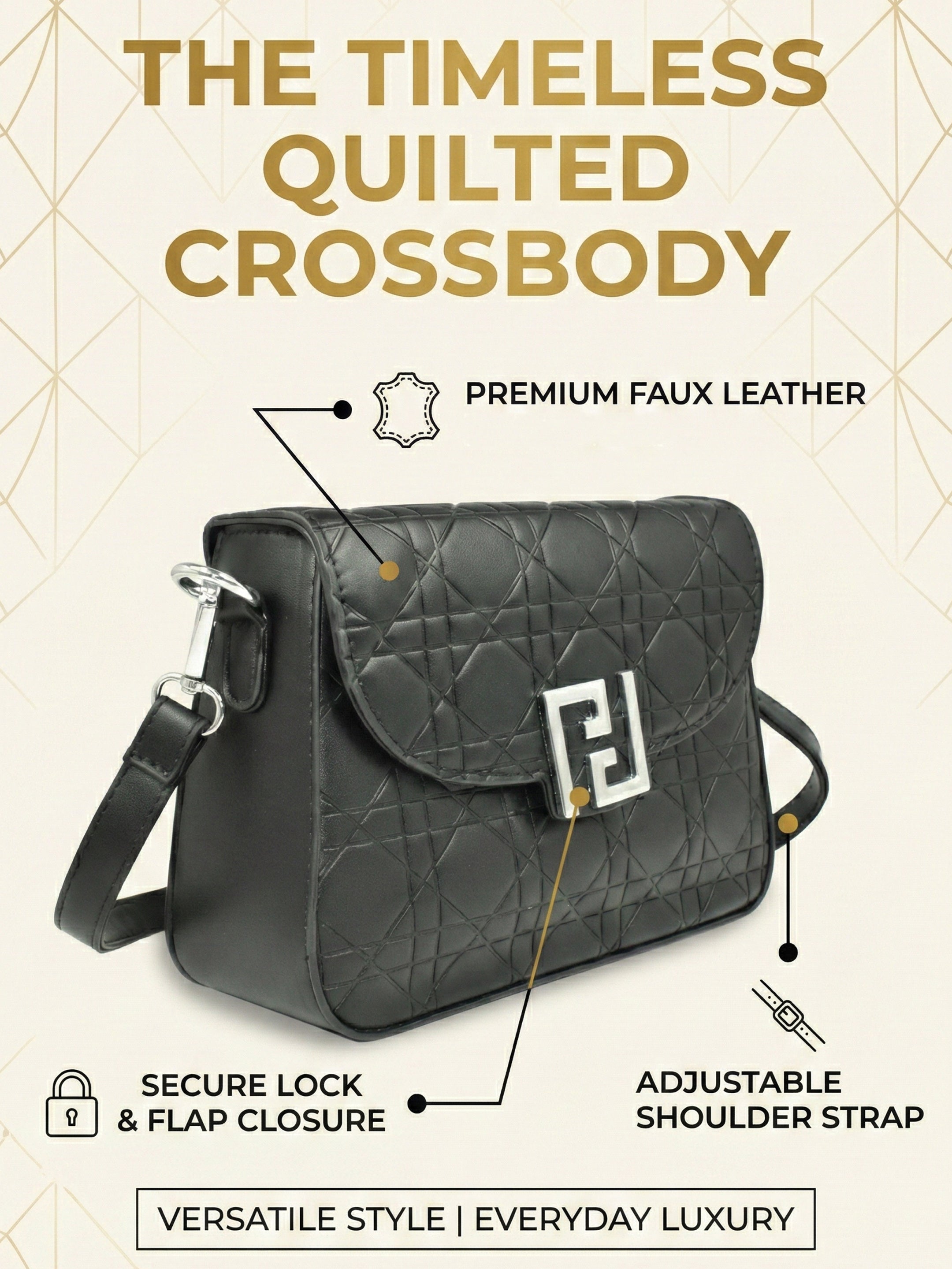 Ajanta Stylish Women’s Sling Purse with Detachable Strap