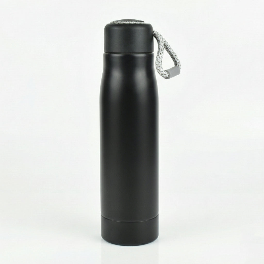 Ajanta Stylish Design 500ml Stainless Steel Thermos Flask | Leakproof Water Bottle with Carry Strap