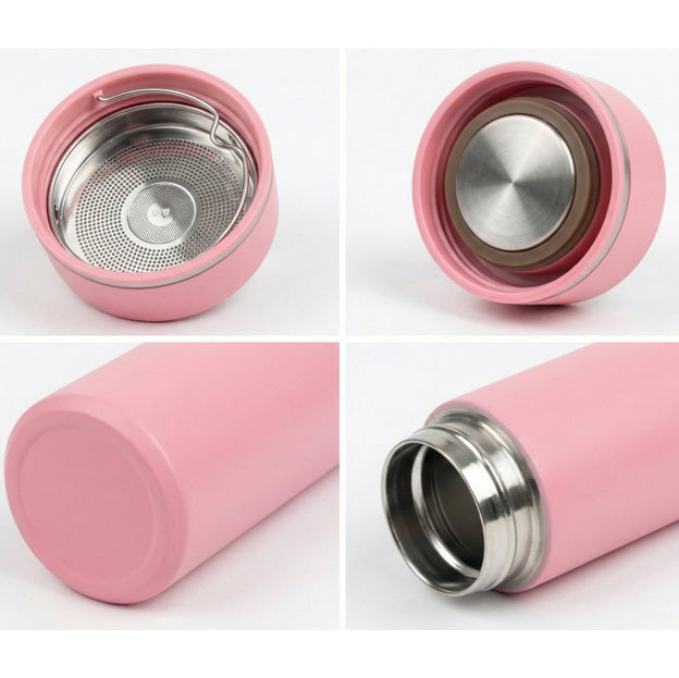 Ajanta 500ml Stainless Steel Vacuum Flask, BPA-Free Leakproof Thermos Bottle with Tea Infuser