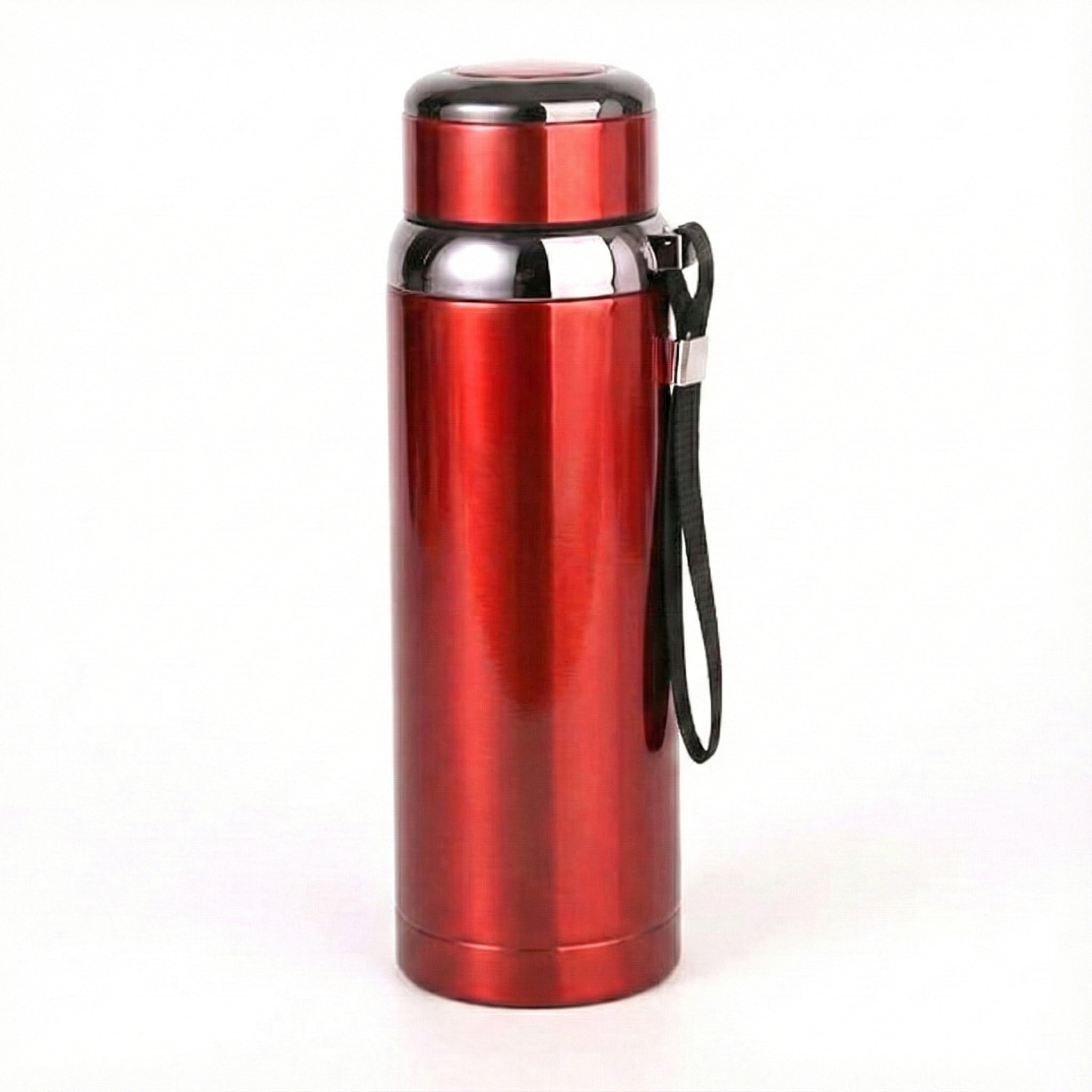 Ajanta Stylish Design 1000ml Stainless Steel Vacuum Flask | Leakproof Hot & Cold Thermos Bottle with Carry Strap and Tea Infuser