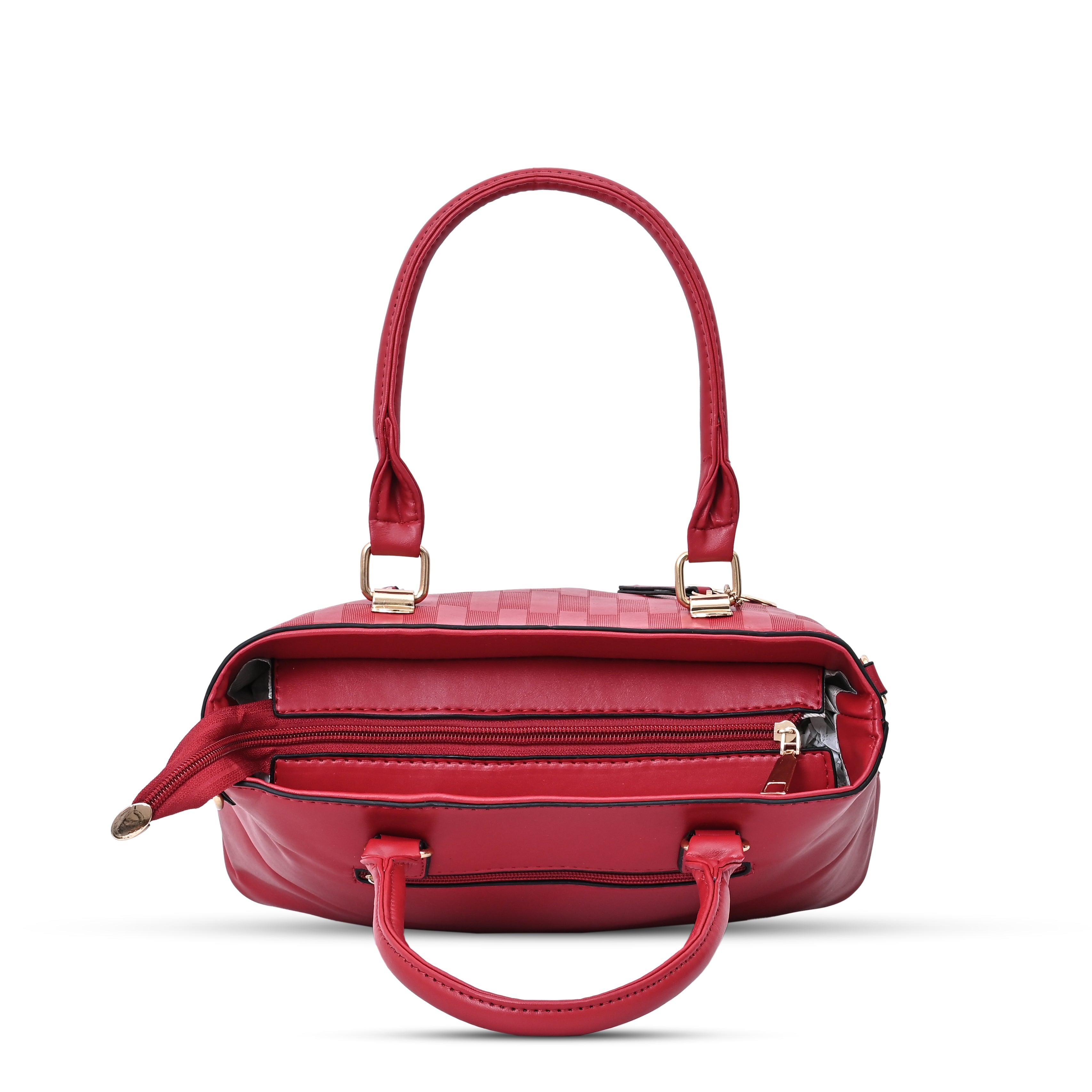 QIARRA Women's Red bag, Premium Zipper Casual Satchel Bag With Simple and Trendy Design VB8069