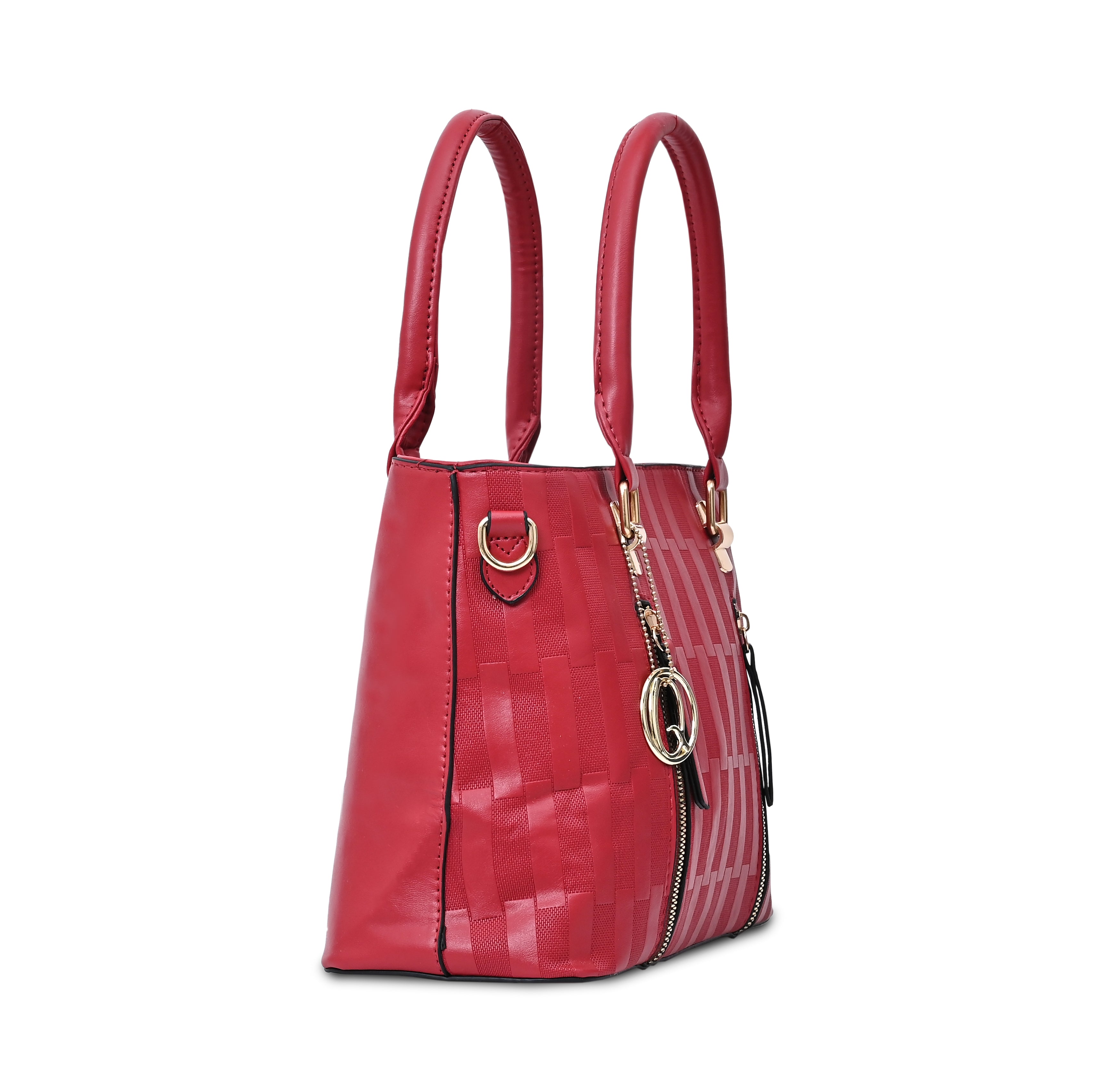 QIARRA Women's Red bag, Premium Zipper Casual Satchel Bag With Simple and Trendy Design VB8069