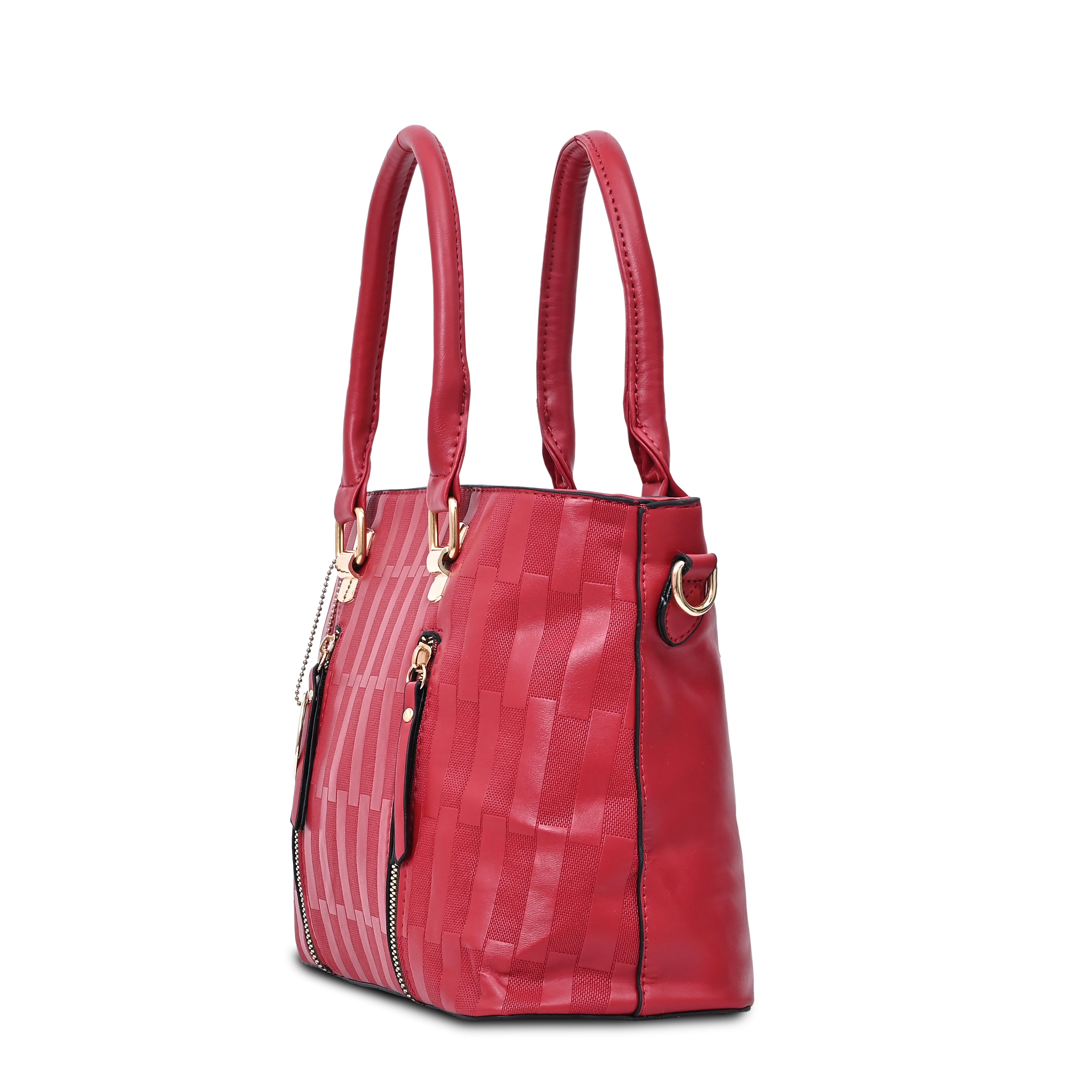 QIARRA Women's Red bag, Premium Zipper Casual Satchel Bag With Simple and Trendy Design VB8069