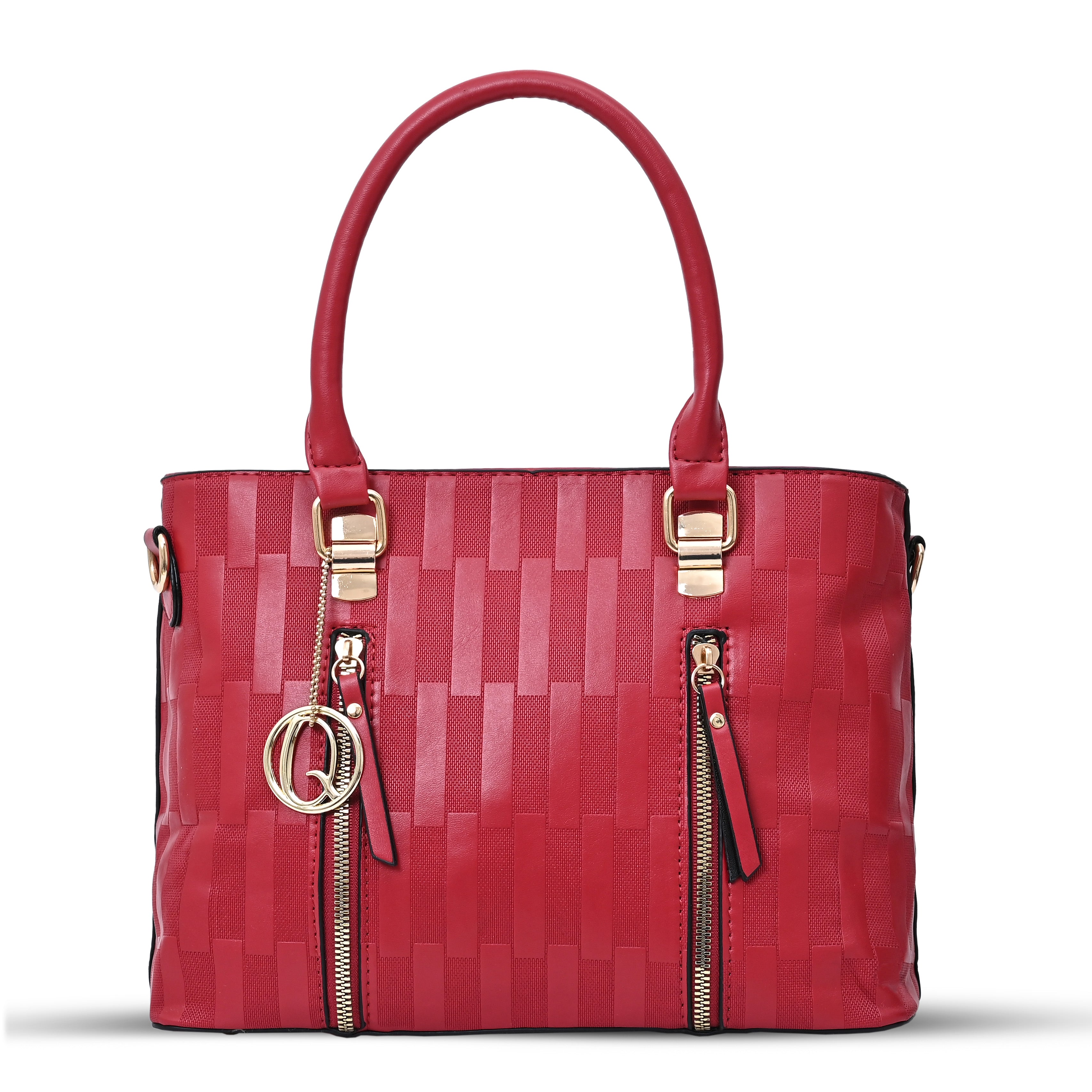 QIARRA Women's Red bag, Premium Zipper Casual Satchel Bag With Simple and Trendy Design VB8069