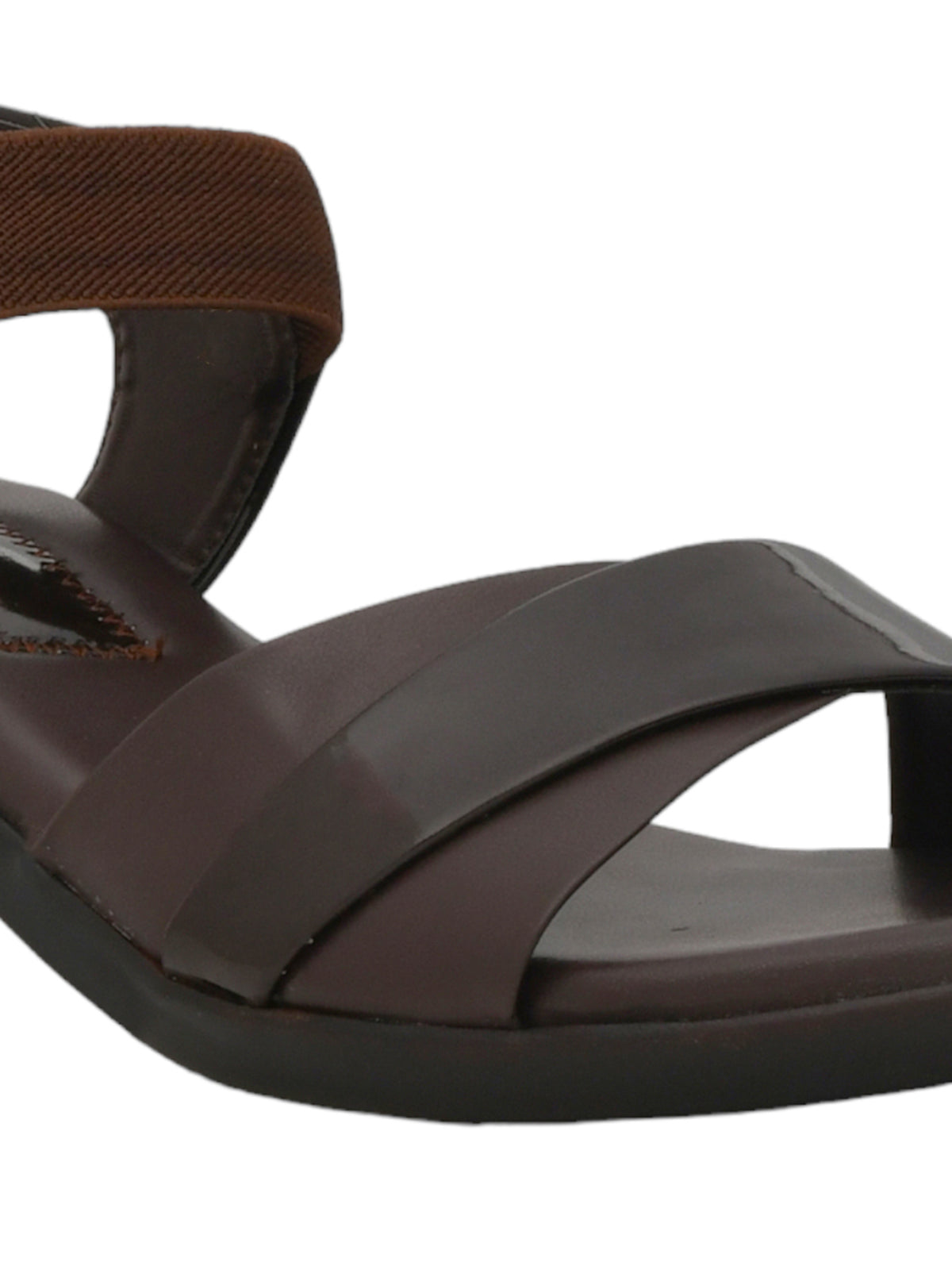 AJANTA Stylish Block Heel Sandals For Women | Open Toe Back Strap Heels with Elastic Strap | Casual Sandals with Ergonomic Arch Support | Soft Cushioned Footbed & Breathable Synthetic Upper for Office, Travel, Party & Wedding FootWear