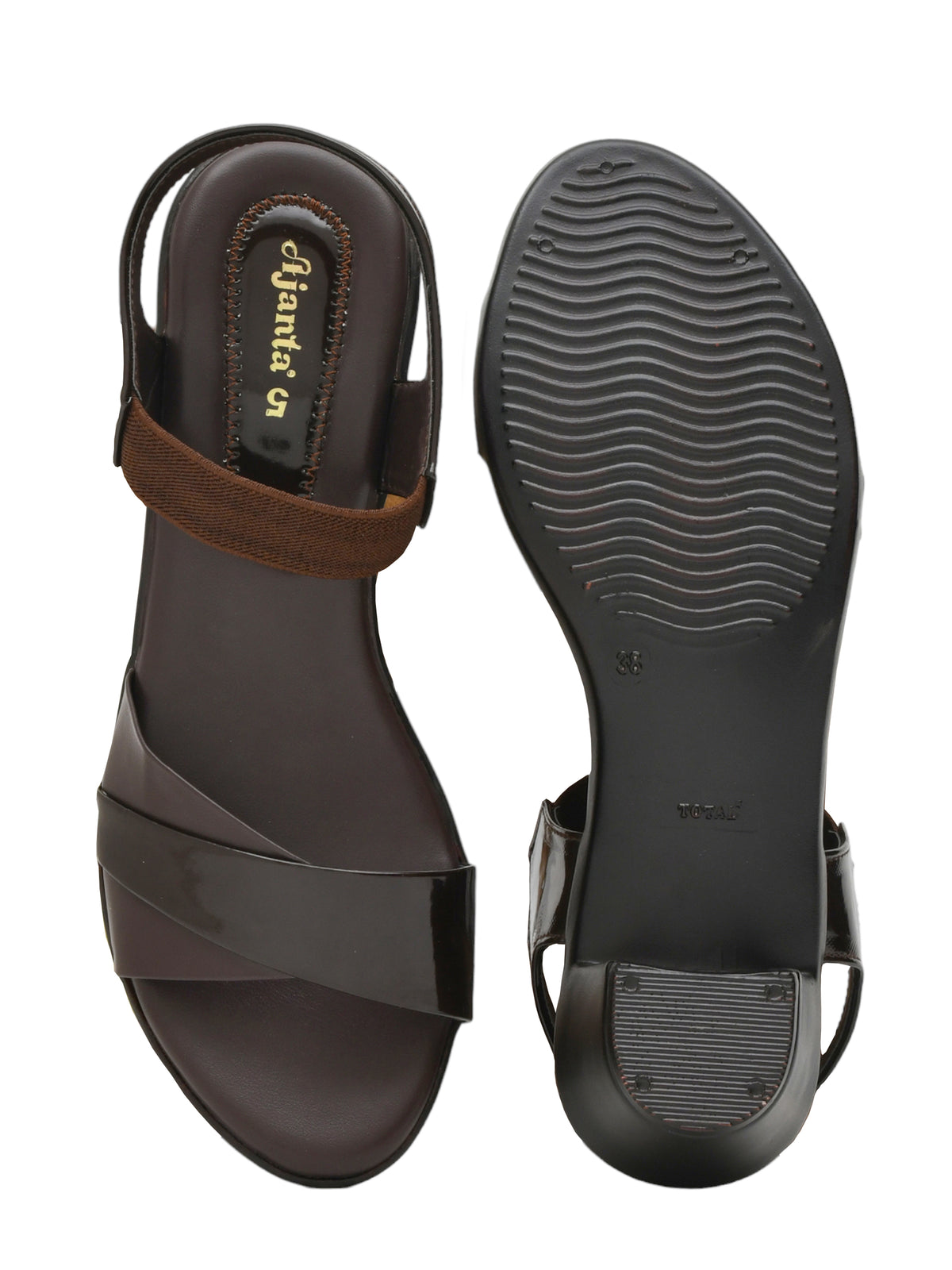 AJANTA Stylish Block Heel Sandals For Women | Open Toe Back Strap Heels with Elastic Strap | Casual Sandals with Ergonomic Arch Support | Soft Cushioned Footbed & Breathable Synthetic Upper for Office, Travel, Party & Wedding FootWear