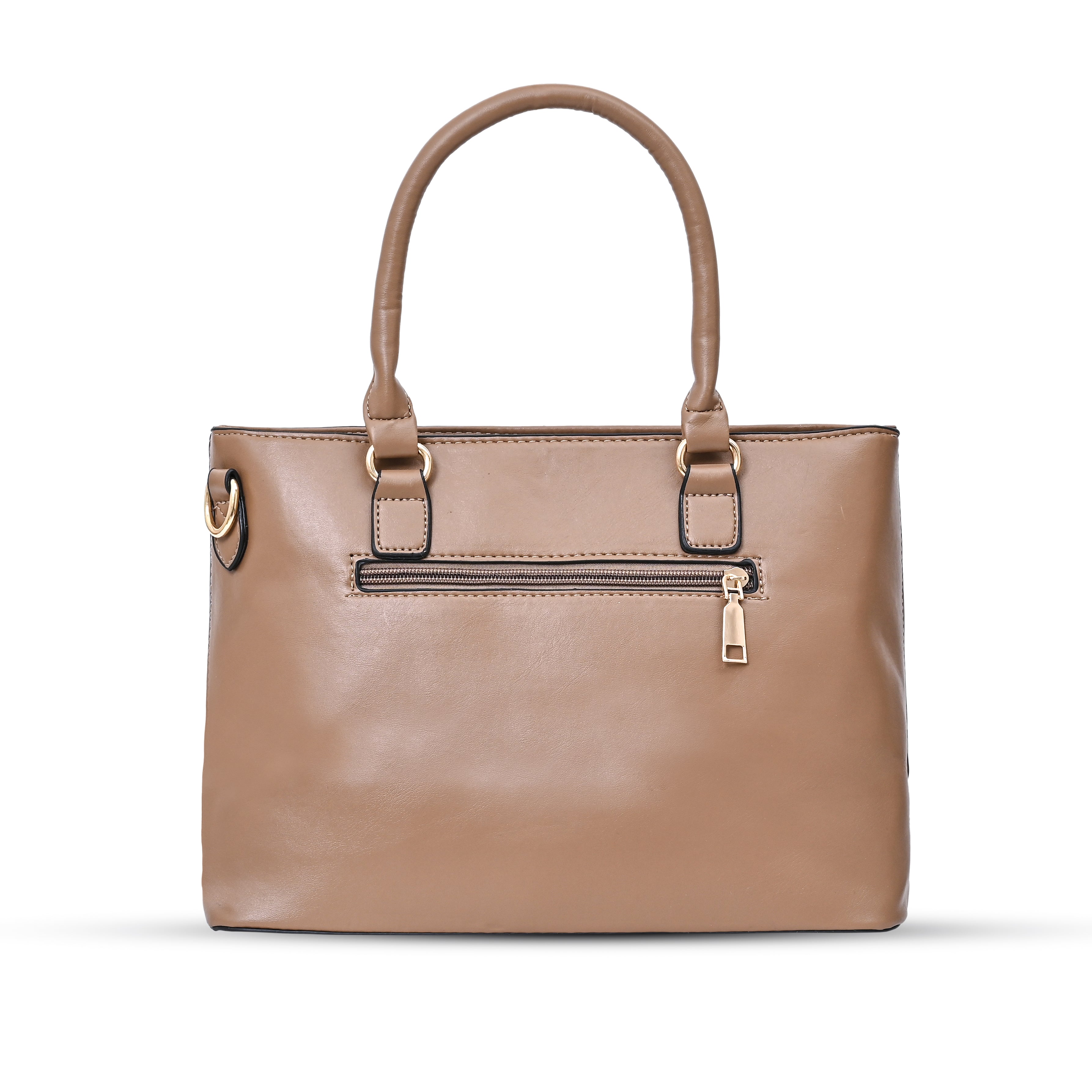 QIARRA Chocolate Brown Luxe Artificial Leather Premium Textured Shoulder Bag / Handbag with Detachable Slings VB8066