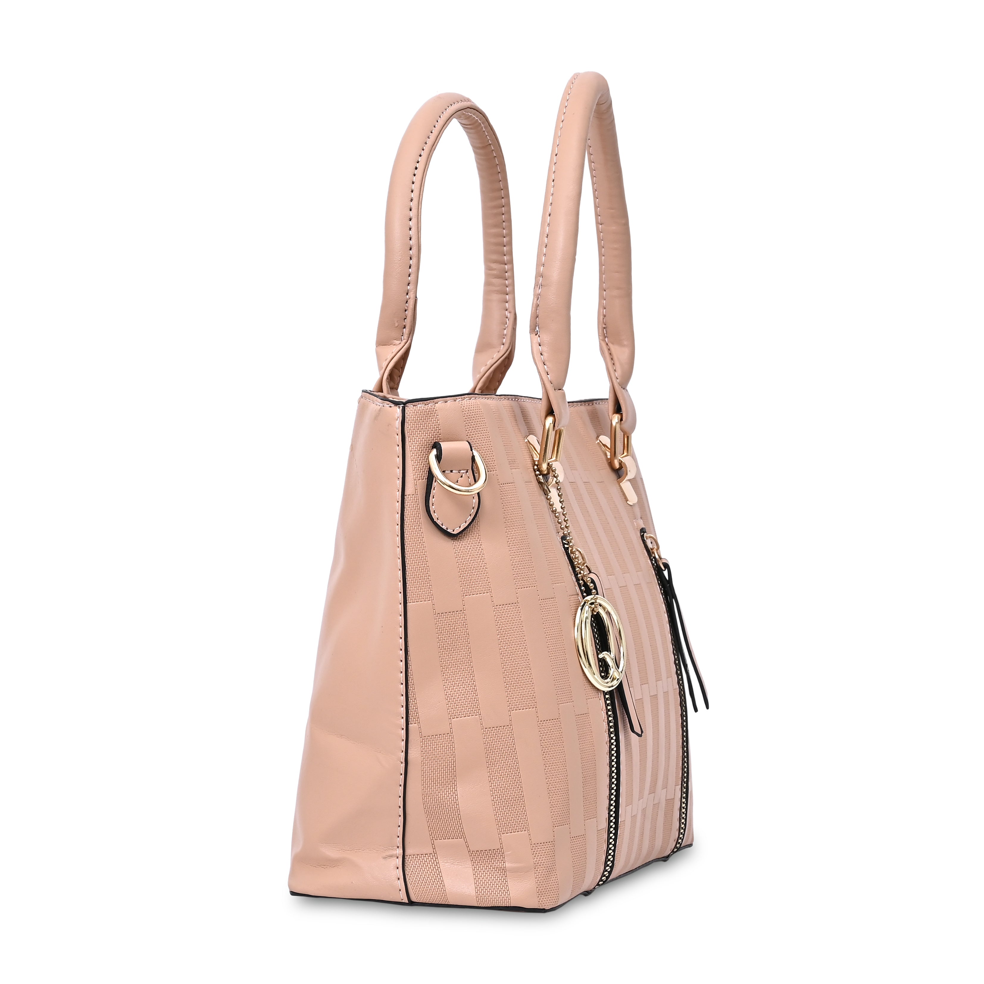 QIARRA Peach Luxe Artificial Leather Premium Textured Shoulder Bag / Handbag with Detachable Slings VB8068