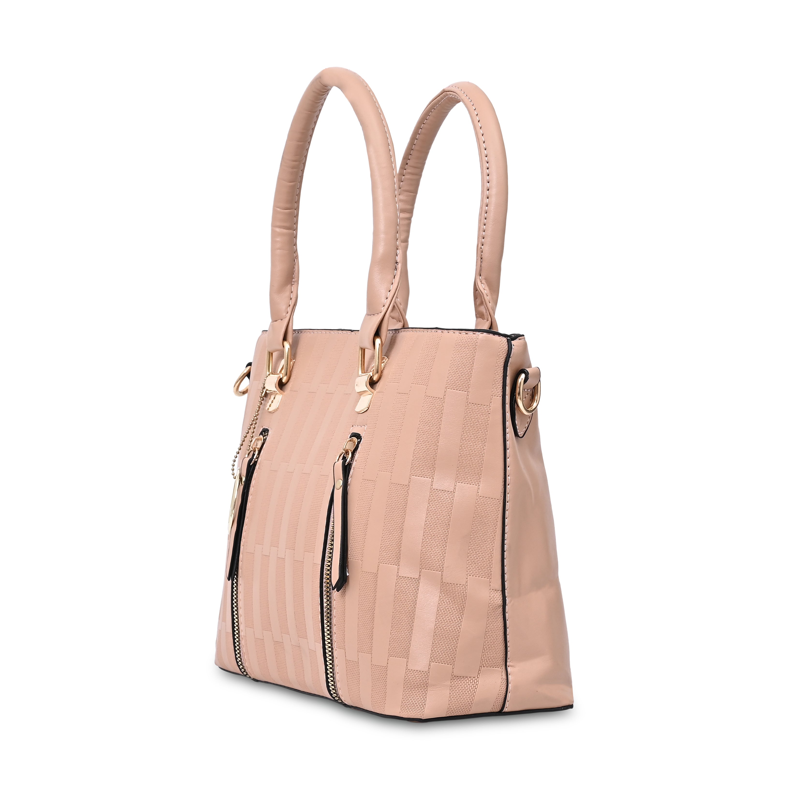 QIARRA Peach Luxe Artificial Leather Premium Textured Shoulder Bag / Handbag with Detachable Slings VB8068