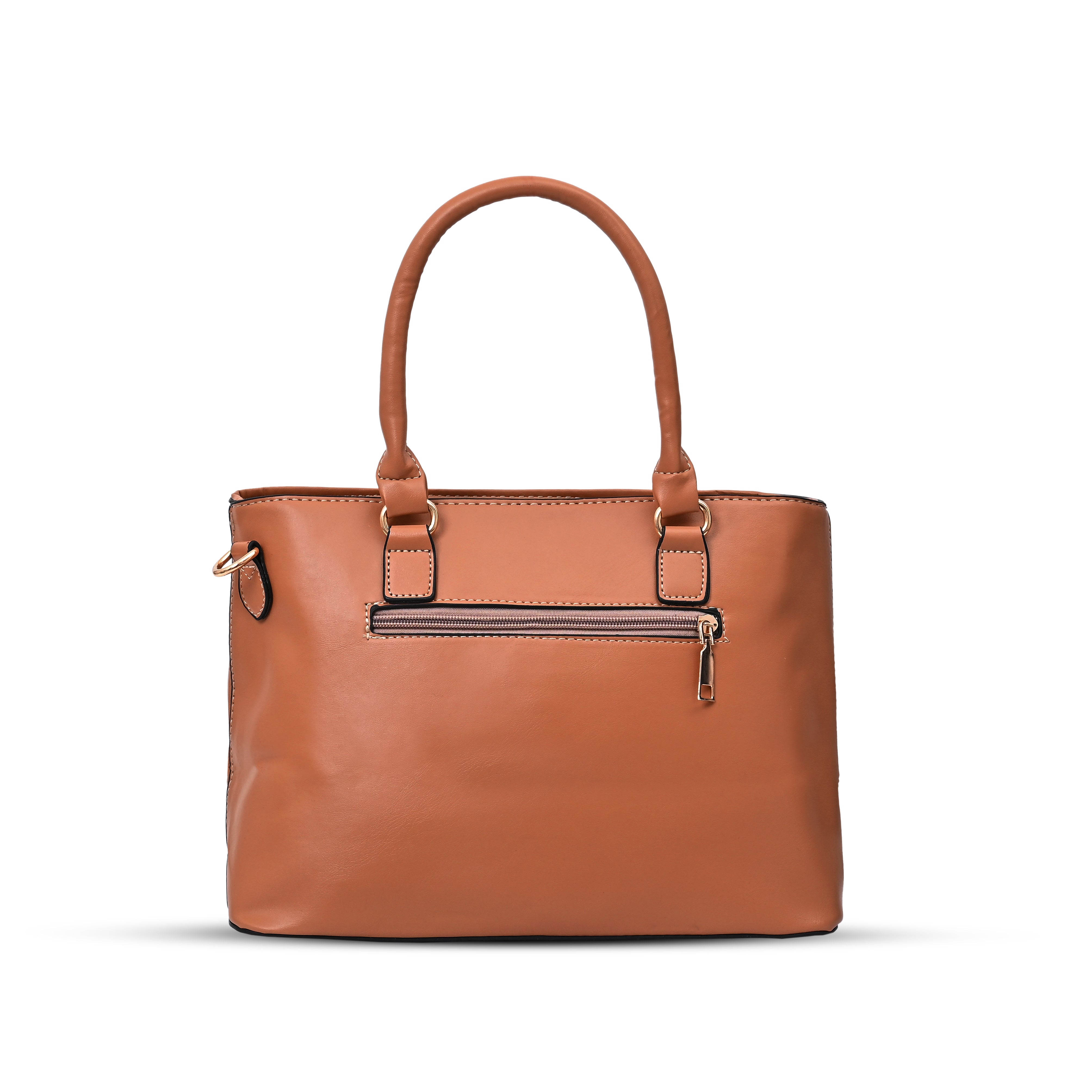 QIARRA Women's Tan bag, Premium Zipper Casual Satchel Bag With Simple and Trendy Design VB8071