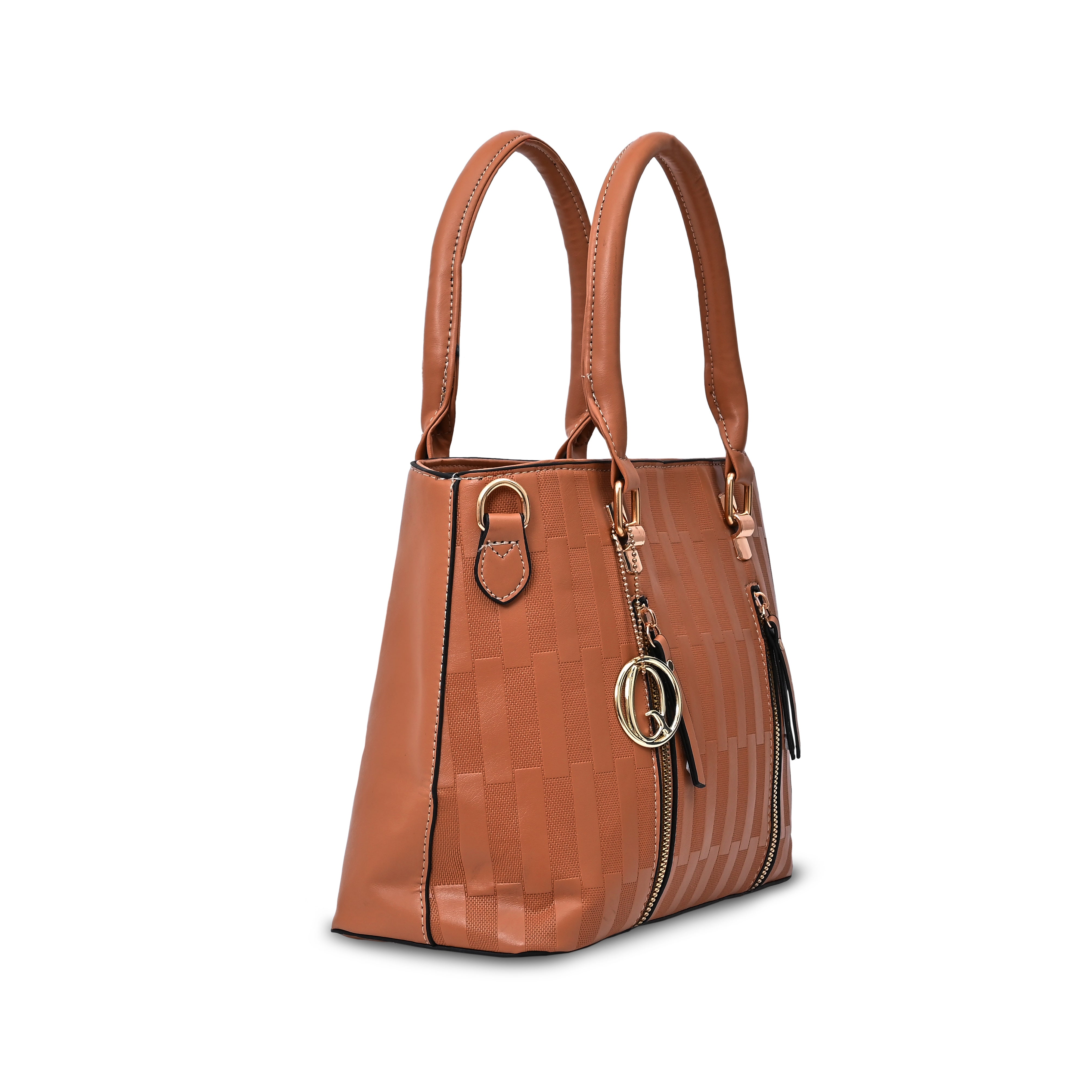 QIARRA Women's Tan bag, Premium Zipper Casual Satchel Bag With Simple and Trendy Design VB8071