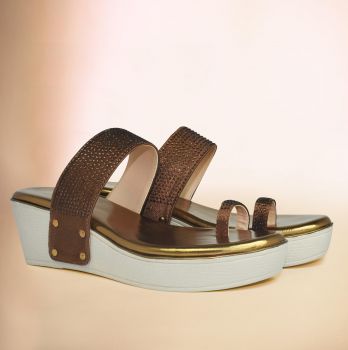 Qiarra Women Copper Heel Sandal CL0889
