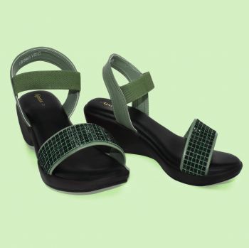 Ajanta Women Green Heel Sandal LB0943