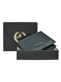 Ajanta Men Navy Bi-Fold Leather Wallet MW5007